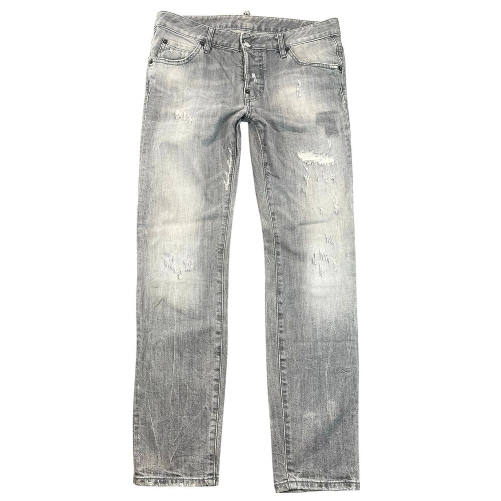 DSQUARED2 Cool Girl Jeans Women 42 US 6 Gray Distressed Skinny Made Italy